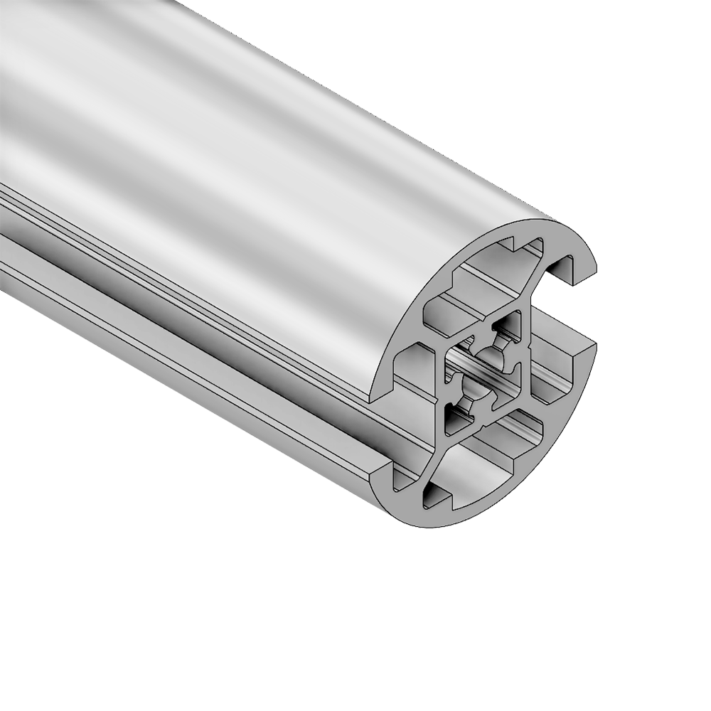 10-40R2-0-100MM ALUMINUM PROFILE 40MM ROUND<br>2-SLOT, CUT TO LENGTH OF 100MM